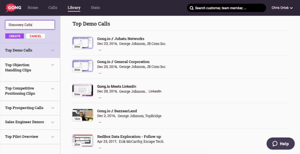 Sales Call Library