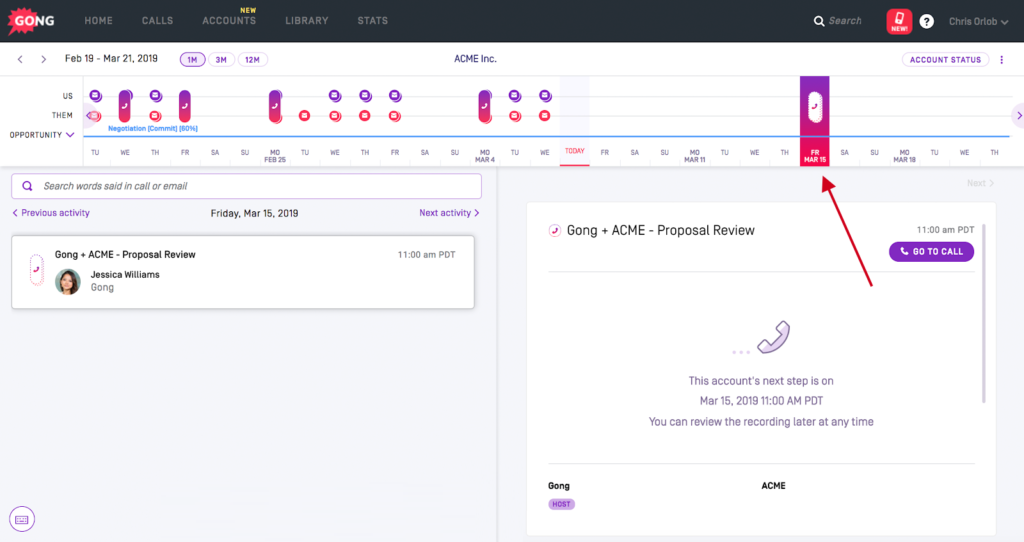 Gong.io Beat Next Steps