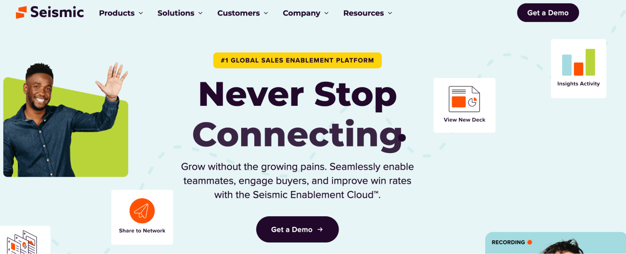 The homepage for Seismic