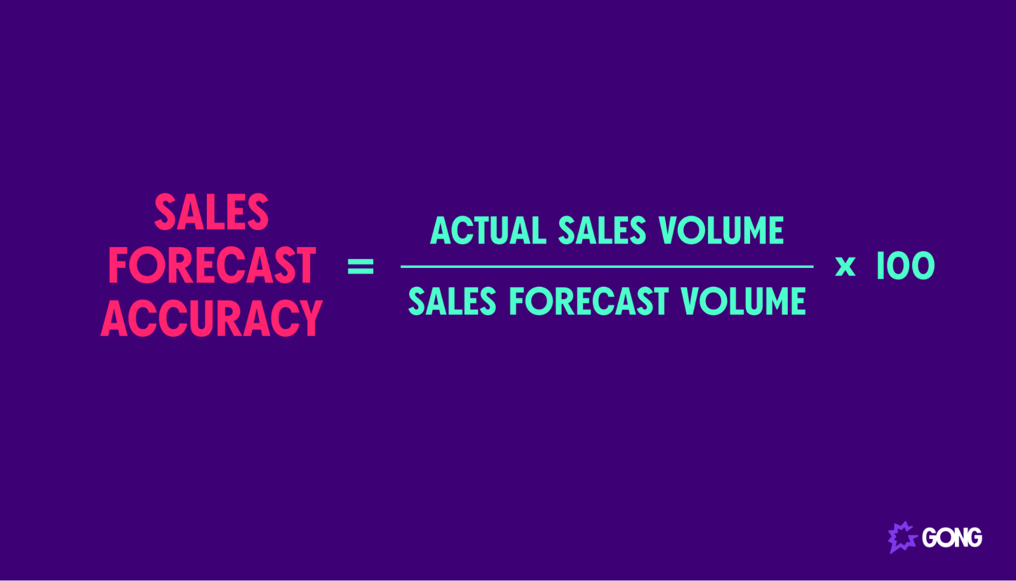 Sales forecast accuracy formula