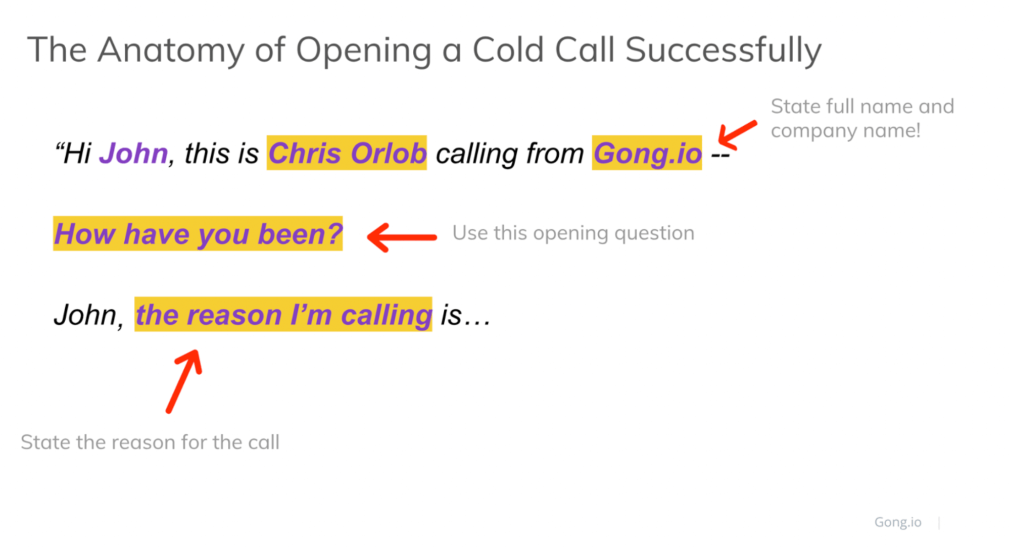Example of an effective cold call script