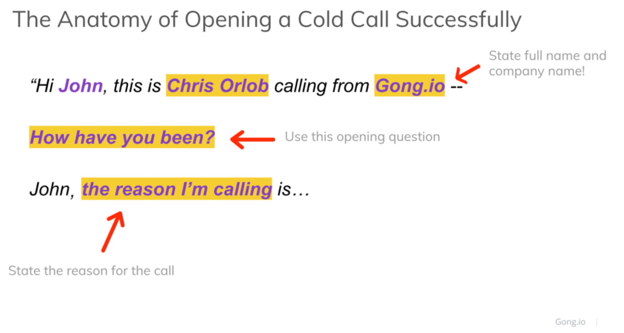 Example of an effective cold call script