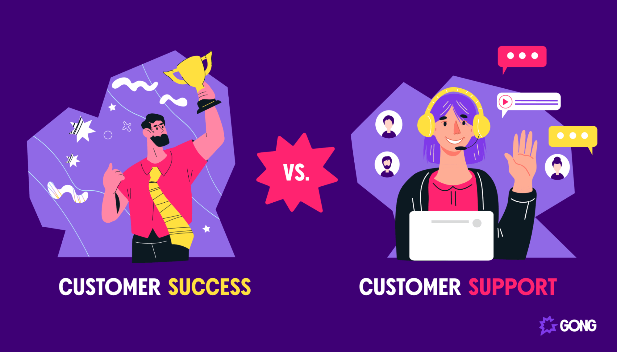 Comparison between customer support and customer success