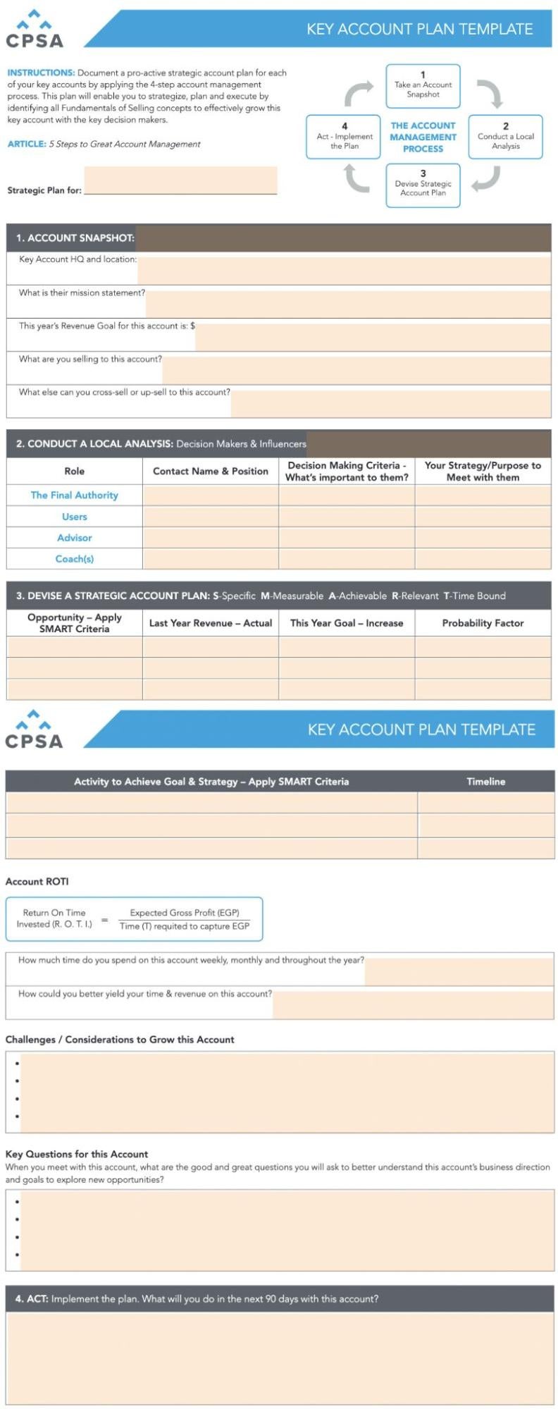 Strategic account plan template