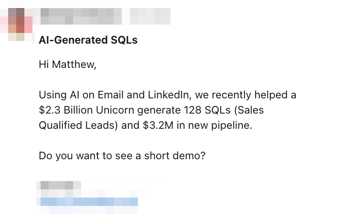 Example of short and sweet LinkedIn InMail