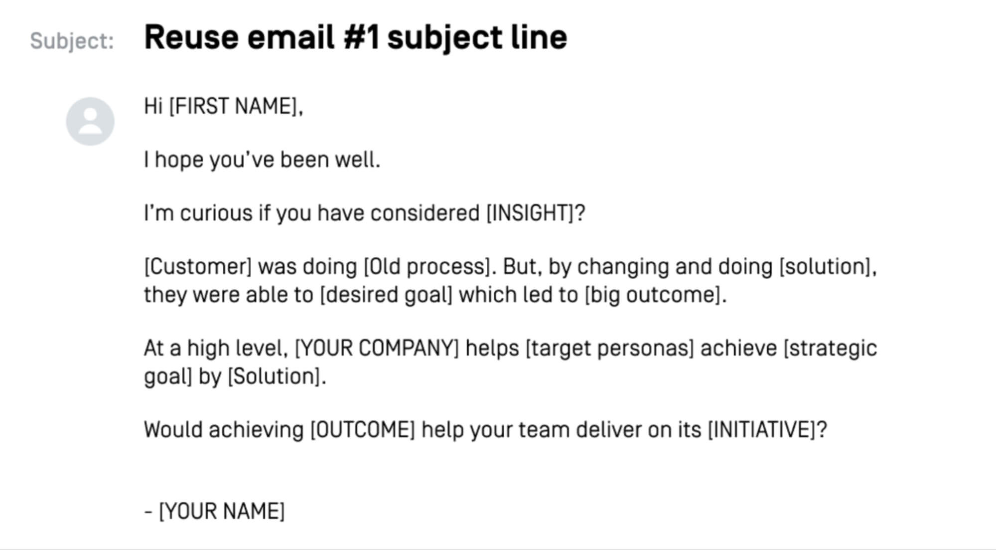 Example of an email template