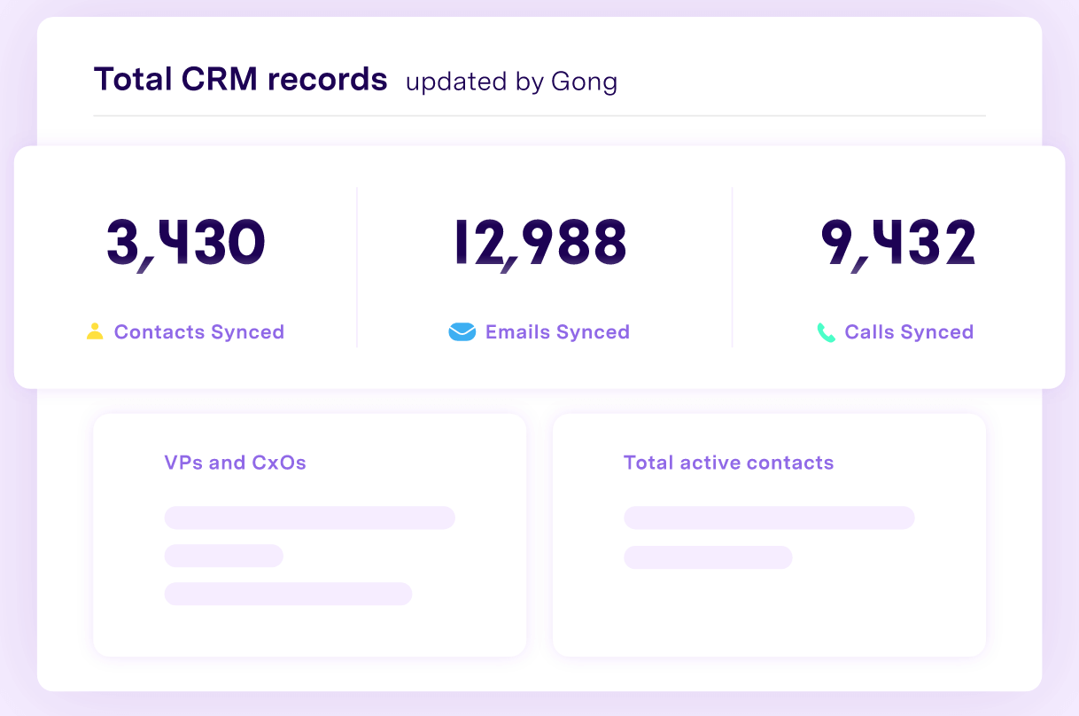 crm records in gong